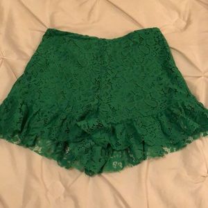 Zara green shorts